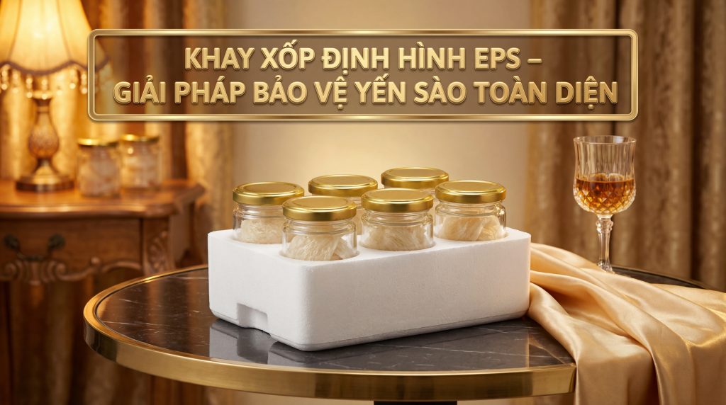 Khay xốp định hình yến xào EPS cao cấp